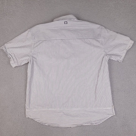 Ecko Unltd Shirt Mens XL White Striped Button Down Classic Material Short Sleeve - Picture 8 of 14